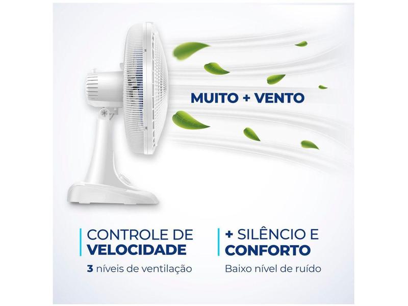 Imagem de Ventilador de Mesa Mondial Super Power VSP-40-W 40cm 6 Pás 3 Velocidades Branco e Azul