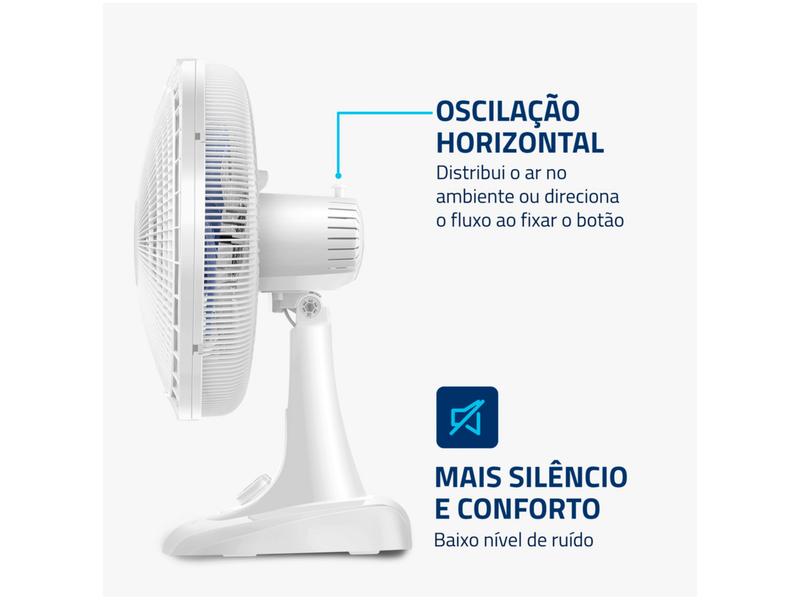 Imagem de Ventilador de Mesa Mondial Super Power VSP-40-W 40cm 6 Pás 3 Velocidades Branco e Azul