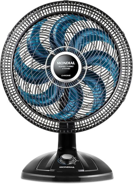 Imagem de Ventilador de Mesa Mondial Super Turbo VTX40 Chrome 40cm 8 Pás 3 Velocidades 110V