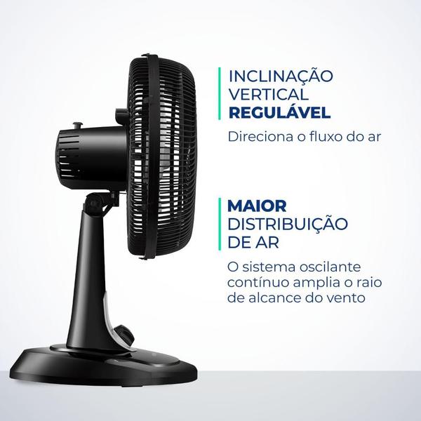 Imagem de Ventilador de Mesa Mondial Turbo 6 Pás 30cm 60W 220V Preto - VT-30-NB