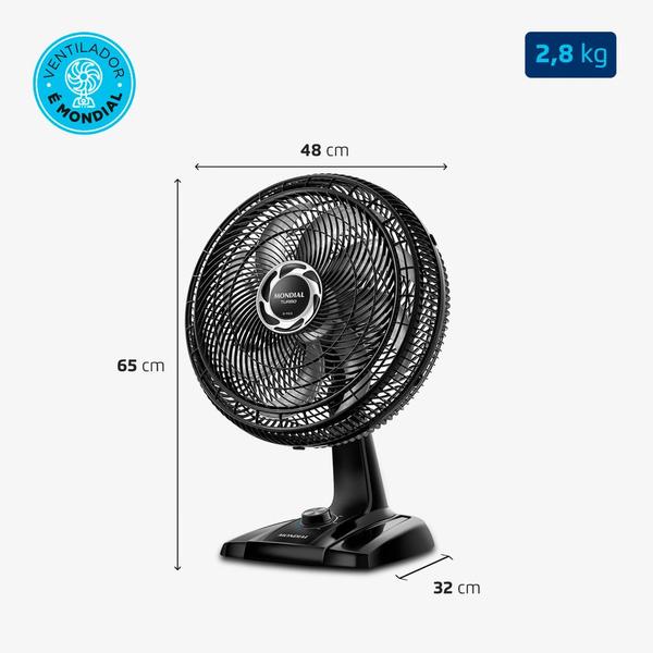 Imagem de Ventilador de Mesa Mondial Turbo 8 Pás NVT-40-8P-B - 40cm 127V