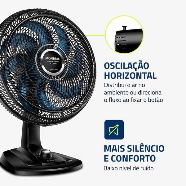 Imagem de Ventilador de Mesa Mondial Turbo 8 Pás VTX-40-CHROME