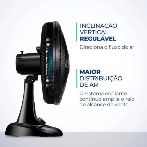 Ventilador de Mesa Mondial VSP-40-AP 40cm 6 Pás Azul 127V Imagem de Ventilador de Mesa Mondial VSP-40-AP 40cm 6 Pás Azul 127V