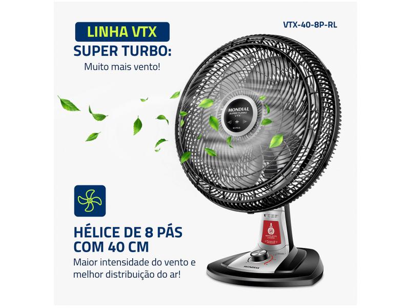 Imagem de Ventilador de Mesa Mondial VTX-40-8P-RL 40cm