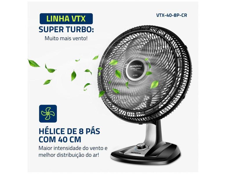 Imagem de Ventilador de Mesa Mondial VTX-40-8P Turbo 40cm 3 Velocidades