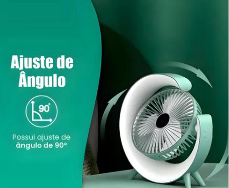 Ventilador De Mesa Portátil Colorido Recarregável Rgb - Idali Life Imagem de Ventilador De Mesa Portátil Colorido Recarregável Rgb