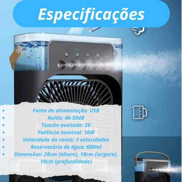 Imagem de Ventilador de Mesa Portátil Mini Branco para Escritório