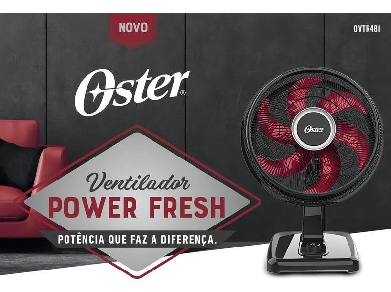 Imagem de Ventilador De Mesa Power Fresh 2 Em 1 Ovtr481 Oster Cor da estrutura Preto Cor das pás Vermelho 110V