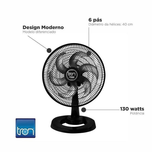 Imagem de Ventilador De Mesa Premium 50 Cm 127v Preto Tron Preto 127v