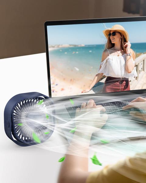 Imagem de Ventilador de mesa RJVW USB pequeno de 4 polegadas, 3 velocidades, giratório em 360