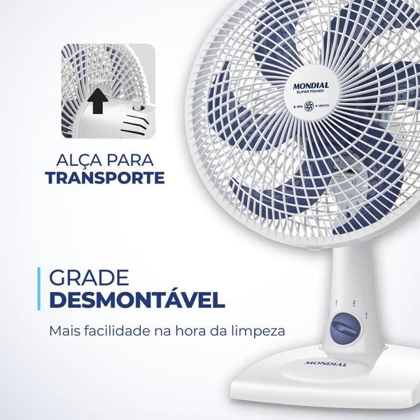 Imagem de Ventilador de Mesa Super Power 30CM 127V Branco