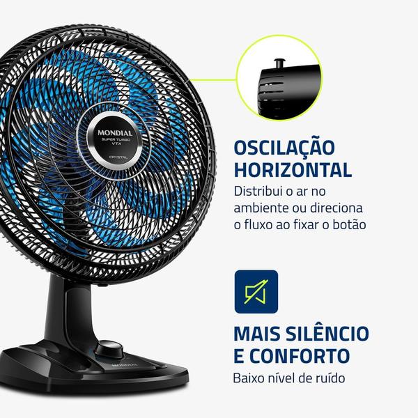 Imagem de Ventilador de Mesa Super Turbo 8 Pás  Mondial- VTX-40-CRYSTAL