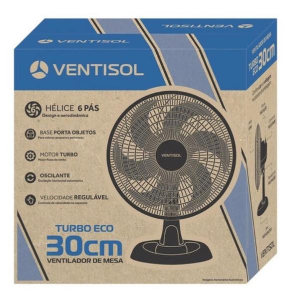 Imagem de Ventilador De Mesa Turbo Eco 30cm Preto 110v Ventisol 127V