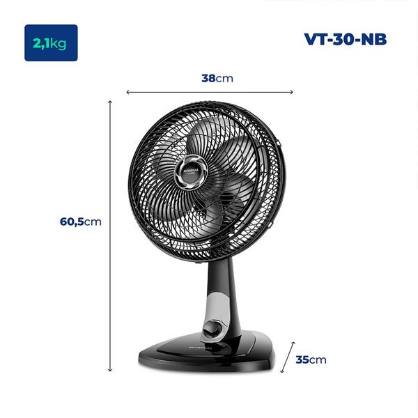 Imagem de Ventilador de Mesa Turbo Mondial 30cm 60W VT-30-NB 220V