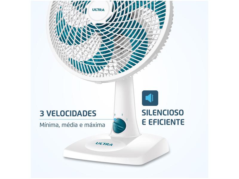 Imagem de Ventilador de Mesa Ultra V-UT-30-01 30cm 6 Pás 3 Velocidades Branco e Azul