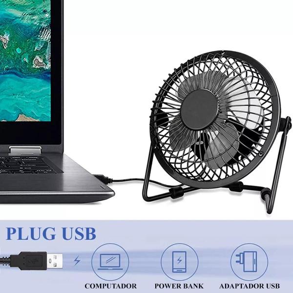 Imagem de Ventilador de Mesa USB 14cm Ultra Silencioso Preto