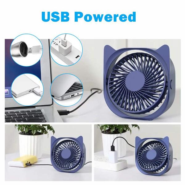 Imagem de Ventilador de mesa USB YUNLOVXEE Cute Small de 4 velocidades