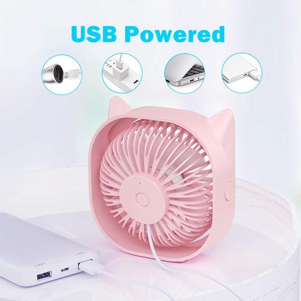 Imagem de Ventilador de mesa USB YUNLOVXEE Cute Small de 4 velocidades