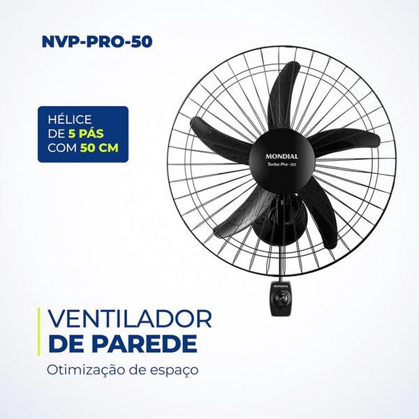 Imagem de Ventilador de Parede Mondial 5 Pás Turbo 50cm NVP-PRO50 150W