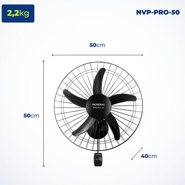 Imagem de Ventilador de Parede Mondial 50cm Turbo Pro NVP-PRO-50 220v