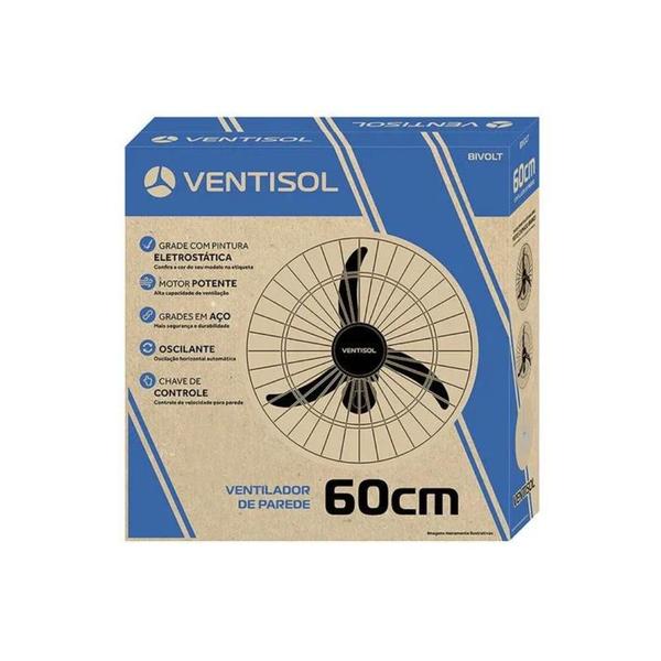 Imagem de Ventilador de Parede New 60cm 147W 3 Pás Pr Bivolt - Ventisol