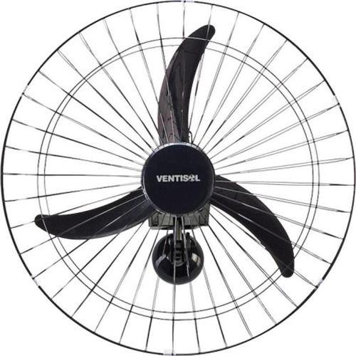 Imagem de Ventilador de parede oscilante 60cm 200w preto bivolt (127v ou 220v) ventisol alta potencia para igreja escola empresa