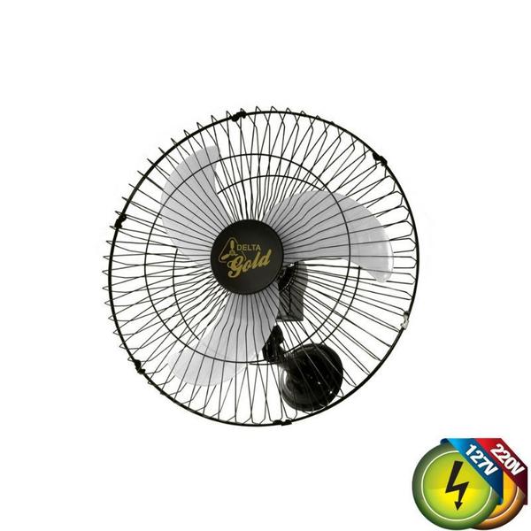 Imagem de Ventilador De Parede Oscilante 60Cm Gold Preto Biv Met Ventidelta