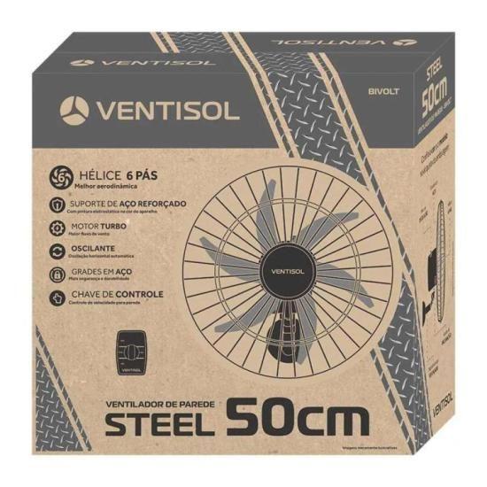 Imagem de Ventilador de Parede Ventisol Turbo 6 Steel 50cm