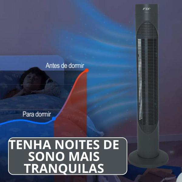 Imagem de Ventilador de Pé Coluna Vertical Comprido Compacto 127V 220V Potente 3 Velocidades