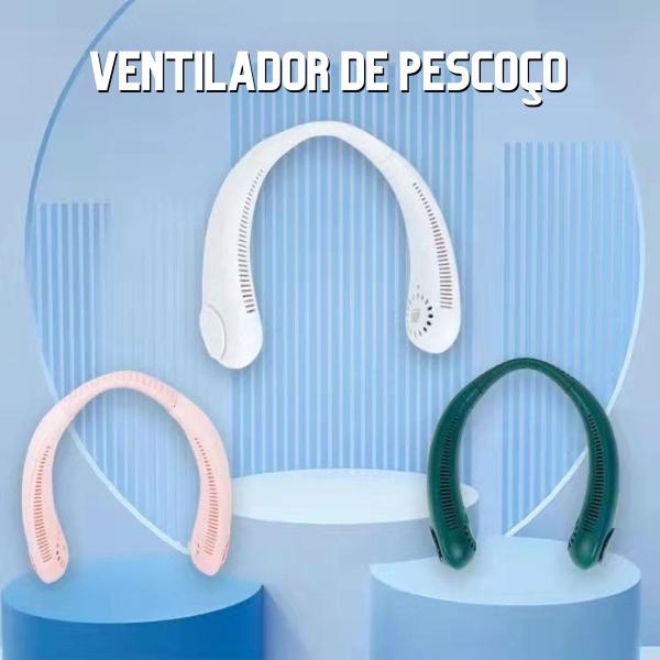 Imagem de Ventilador de Pescoço Portátil Acompanha Cabo USB Longa Duração Carregamento Rápido