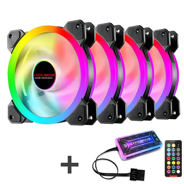 Imagem de Ventilador de Resfriamento para CPU com LED RGB Silencioso 120mm - Controle Remoto