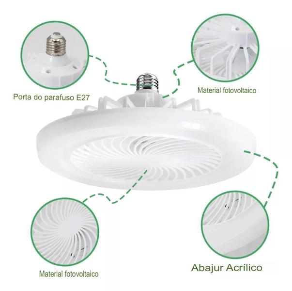 Ventilador de Teto 2 em 1 Lâmpada LED Controle Remoto 48W - Vijodi Imagem de Ventilador de Teto 2 em 1 Lâmpada LED Controle Remoto 48W
