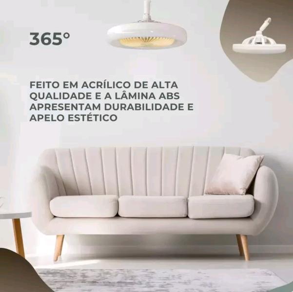 Imagem de Ventilador de Teto 36W C/ Luzes Led integrada E27 Remote Com Temporizador de Ventilação Bivolt