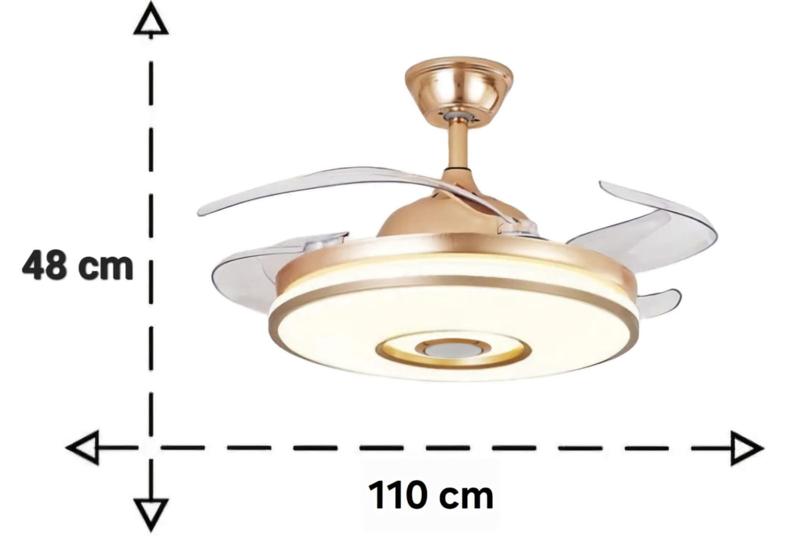 Imagem de Ventilador De Teto 4 Pás Retrátil Bivolt Controle E Bluetooth