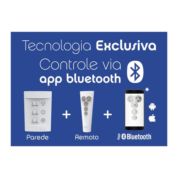 Imagem de Ventilador De Teto Aliseu Slim Cristal Bluetooth+Remot+Pared