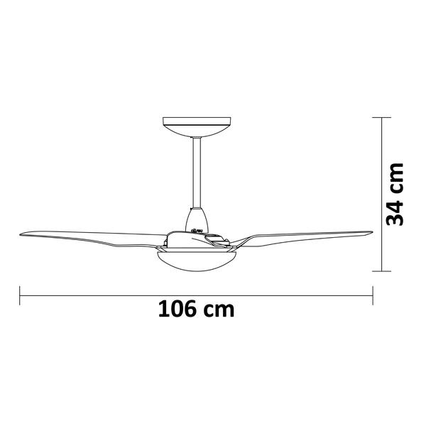 Imagem de Ventilador de Teto Aliseu Slim Preto Plus com Luminária LED Integrada - Controle Bluetooth, Remoto e de Parede