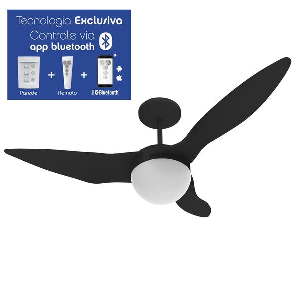 Imagem de Ventilador De Teto Aliseu Terral Preto Bluetooth+Remoto+Pare