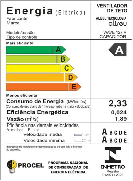 Imagem de Ventilador De Teto Aliseu Wave Com Controle Remoto 127V