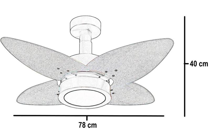 Imagem de Ventilador de Teto Aspen LED 3000k Venti-Delta Branco 4Pás Freijó 110V com Controle Remoto