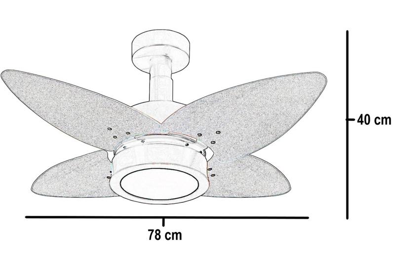 Imagem de Ventilador de Teto Aspen LED 6000k Venti-Delta Preto 4Pás Freijó 110V com Controle Remoto