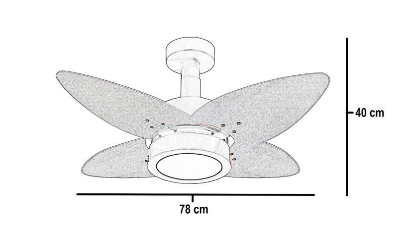 Imagem de Ventilador de Teto Aspen LED Venti-delta 3000k Branco 4Pás Imbuia 220V