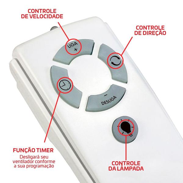 Imagem de Ventilador De Teto Aventador Stilo Com Controle Remoto Compatível Com Alexa