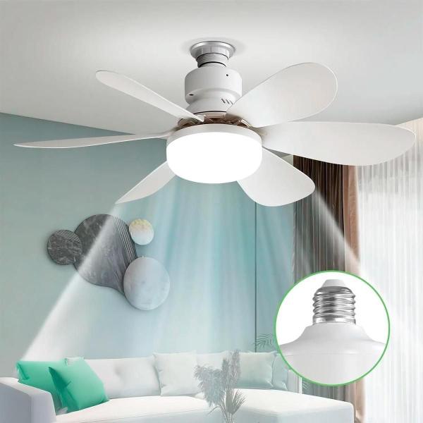 Ventilador De Teto Bivolt 6 Pás Controle Silencioso Lâmpada - Guiro Imagem de Ventilador De Teto Bivolt 6 Pás Controle Silencioso Lâmpada