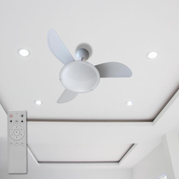 Imagem de Ventilador de Teto Bivolt Controle Remoto Sunny Branco 127v Com 3 Pás 