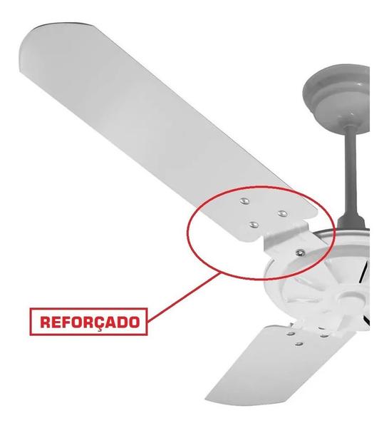 Imagem de Ventilador De Teto Branco Silencioso Motor Grande 150w 127v