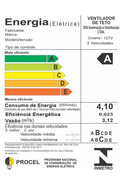 Imagem de Ventilador De Teto Bronze Winds Silencioso 4 Pás Ventax 110V