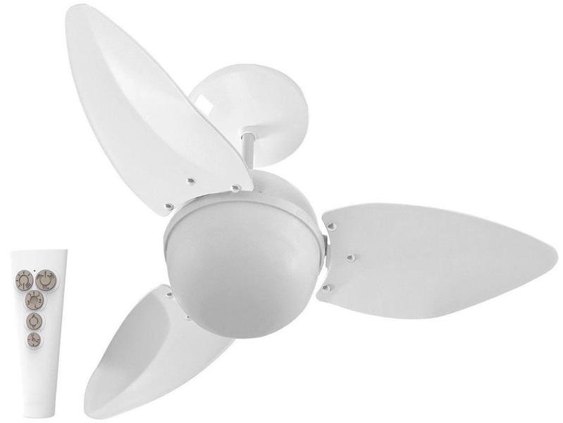 Imagem de Ventilador de Teto com Controle Remoto Aliseu - Smart 3 Pás 3 Velocidades Branco para 2 Lâmpadas