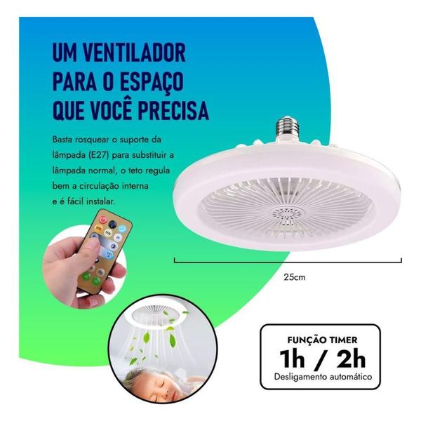 Imagem de Ventilador De Teto Com Controle Remoto Lâmpada led Refresca - Artic