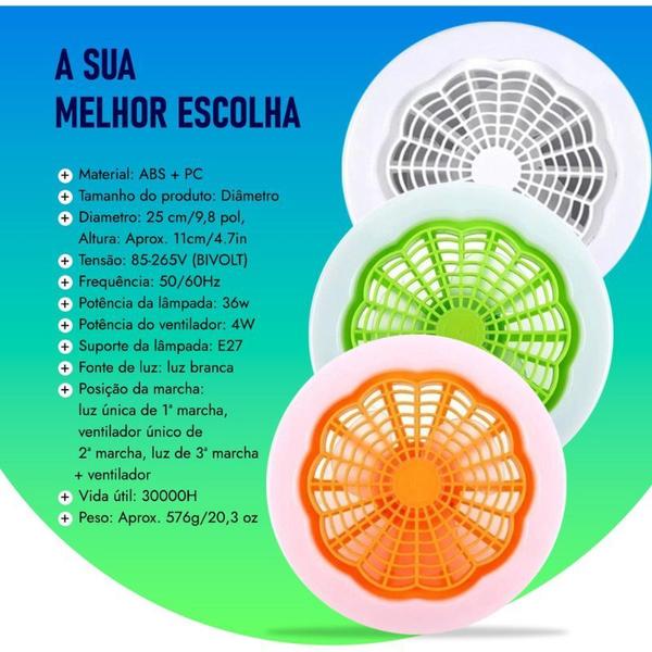 Imagem de Ventilador De Teto Com Controle Remoto Lâmpada led Refresca - Artic