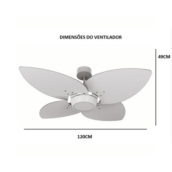 Imagem de Ventilador de Teto Com Controle Remoto Natuvent Dahlia Led 4 Pás Madeira Imbuia